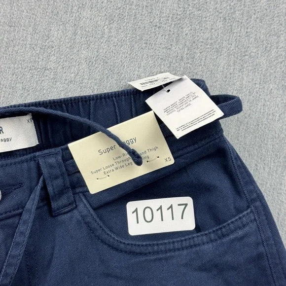 Hollister Pants Womens XS Blue Low Rise Super Baggy Wide Leg Drawstring Y2K NWT - Picture 14 of 14